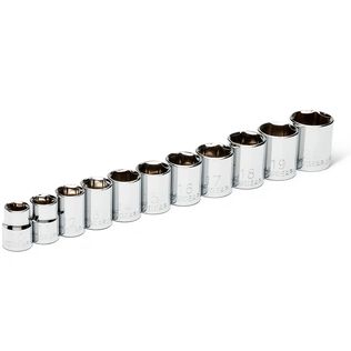 11-Piece 3/8" Drive Metric Socket Set, 6 Point