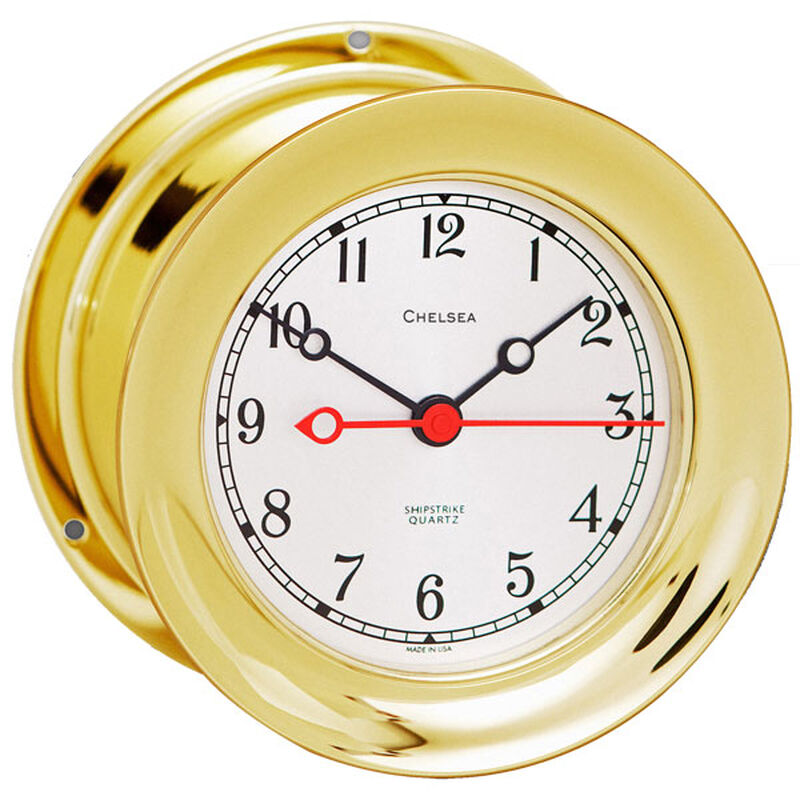 Ship's Bell Clock – 8 1/2 Dial – Brass Finish Bezel – Chelsea Clock
