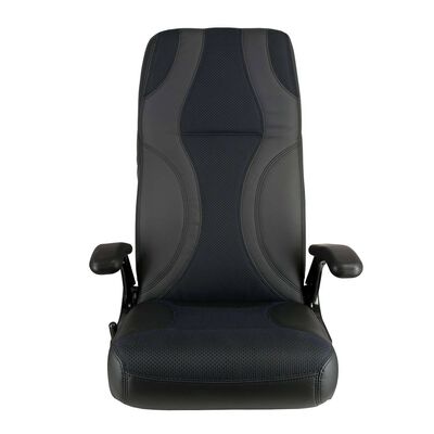 Norwegian Helm Seat with Charcoal and Black Upholstery