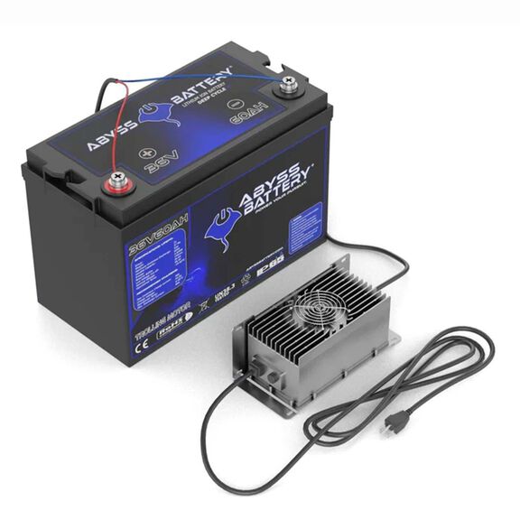36V 60Ah Lithium Iron Phosphate Group 31 Trolling Motor Battery Kit with On-board 36V 10A High-Precision Lithium Battery Charger, Bluetooth Enabled image number 2