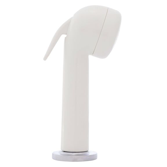 Deck-Mount Sprayer Large Warm White Sprayer No Hook, 10' White Rubber Hose, Low Profile Holder image number 2