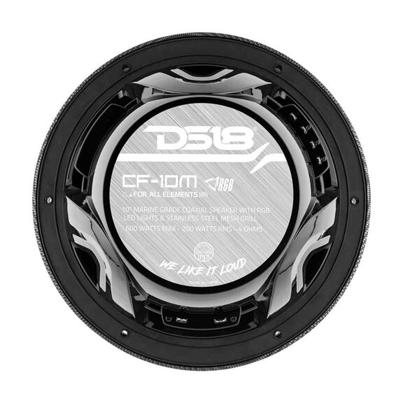 HYDRO 10" 2-Way Marine Speakers with Bullet Tweeter and Integrated RGB LED Lights, Carbon Fiber image number 5