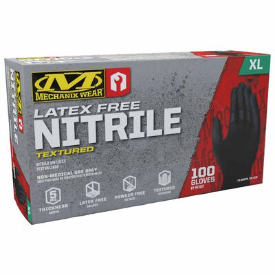 5 Mil Black Nitrile Disposable Gloves, X-Large, 100-Pack