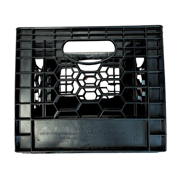 16 Quart Heavy Duty Black Milk Crates for Storage, Organization, 13" x 13" x 11" image number 2