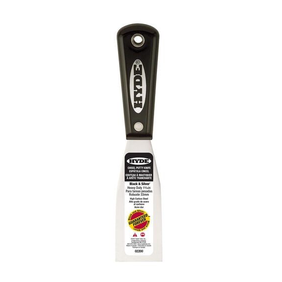 Black & Silver 1 5/16'' Chisel Putty Knife image number 1