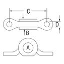 1 1/4" L X 5/16" Dia. Stainless Steel Eye Strap, Two #8 RHMS Fasteners image number 1