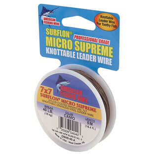 Surflon Micro Supreme Knottable Nylon Coated Stainless Leader, Camo Brown