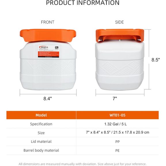 SEAFLO Waterproof Storage Bin with Lid 5L image number 3
