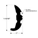 Rigid Black Rub Rail Kit, 1 13/16" x 1", 3 Pieces 7.5', 7.5' & 5' Lengths image number 1