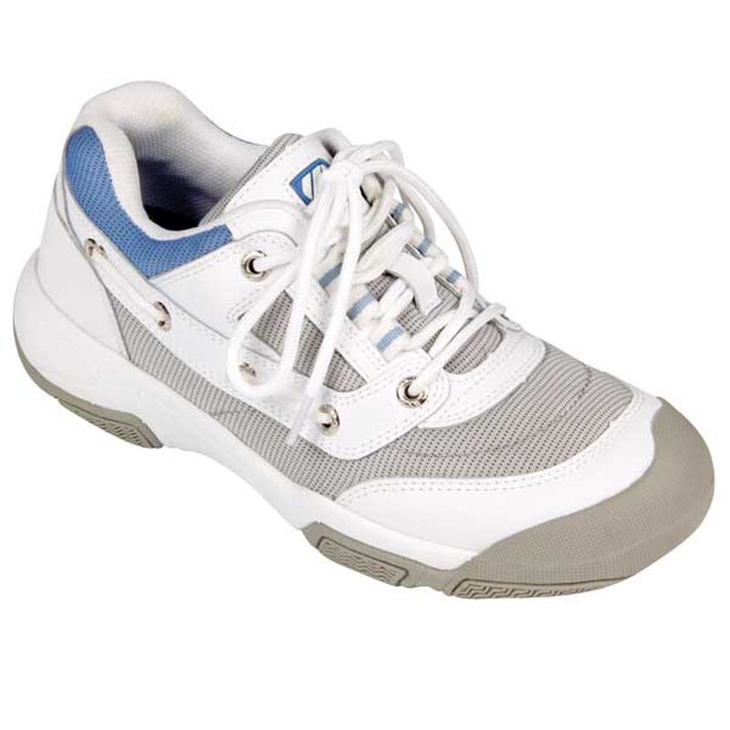 Women's Athletic Boat Shoes, White/Gray, 6 image number 0
