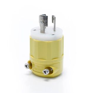 15 Amp 125 Volt Locking Plug, Industrial Grade, Grounding, Corrosion-Resistant, NEMA L5-15P, 2P, 3W