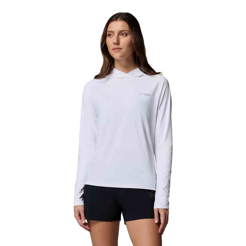 Columbia Women's PFG Solar Stream II Hooded Shirt, in White, Size Medium | by West Marine
