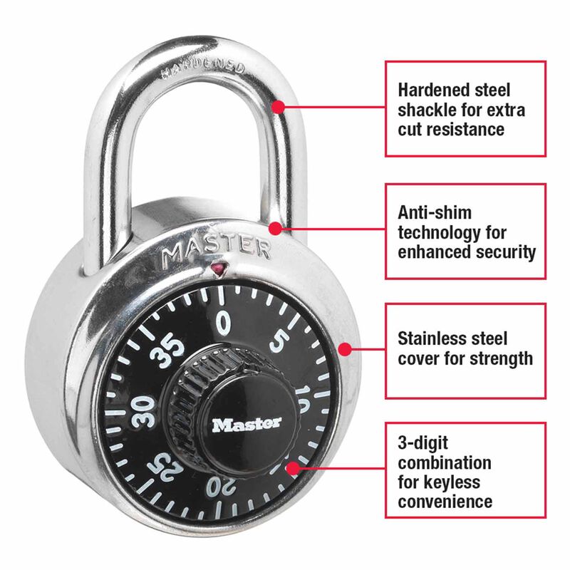 1 7/8 Inch (48mm) Wide Combination Dial Padlock image number null