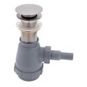 1-3/4" Drain, Touch Trap Sink Drain with Cover no Overflow, 3/4" & 1" Hose Barb Brushed Nickel image number 0