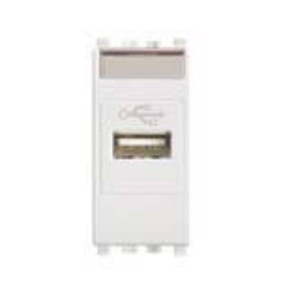 Vimar Eikon USB Data Connector Outlet with Screw Terminals, White image number 0