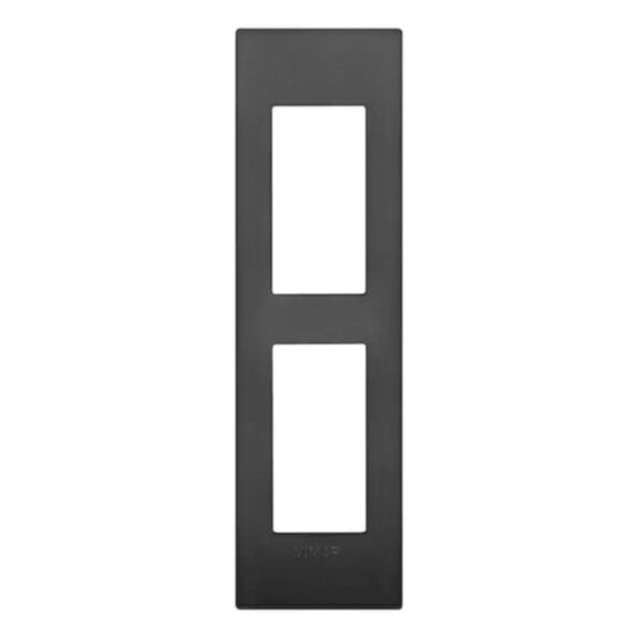 Vimar Arke 2-Module Classic Cover Plate for Panel Mounting, Technopolymer, Black image number 0