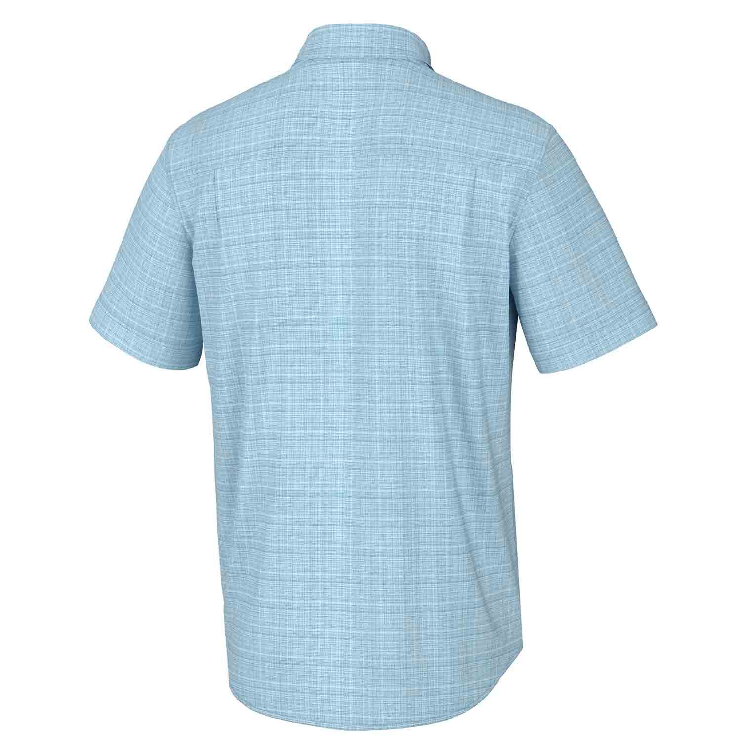 HUK Chemise boutonnée à Manches Courtes pour Homme Motif Kona, Aigrette, S