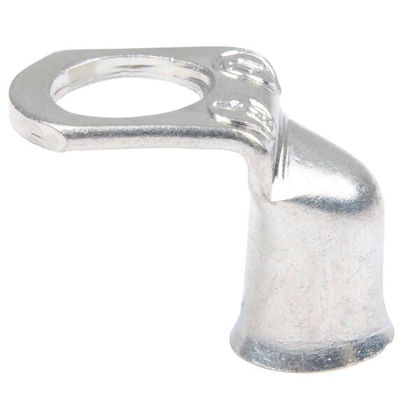 4 AWG 90 Degree Tinned Copper Lug, 3/8" Stud Size, 2-Pack image number 0
