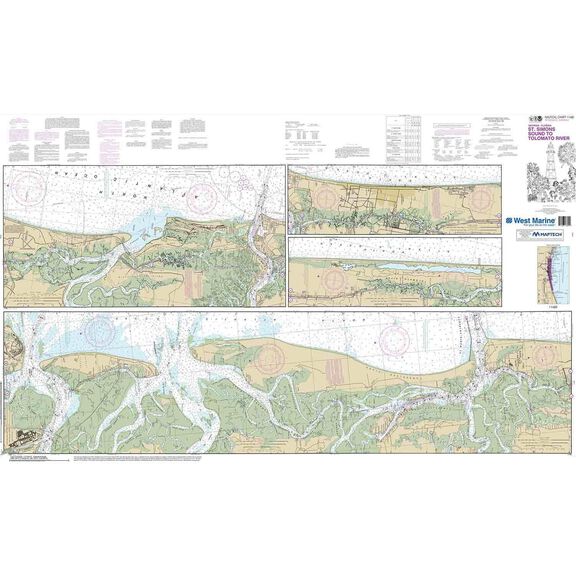 Maptech&reg; NOAA Recreational Waterproof Chart-Intracoastal Waterway St. Simons Sound to Tolomato River, 11489 image number 0