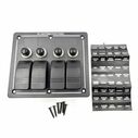 Illuminated Rocker Switch Panel with Breakers - 4-Gang, 12V DC image number 0