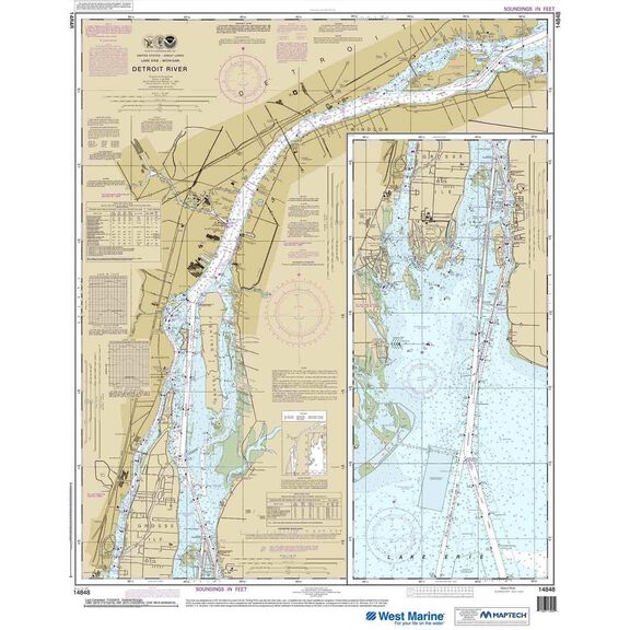 Maptech&reg; NOAA Recreational Waterproof Chart-Detroit River, 14848 image number 0