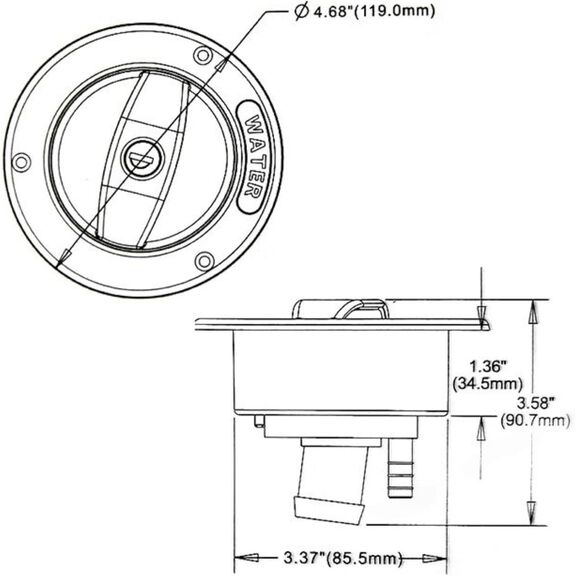 SEAFLO Lockable Gravity Water Inlet with Check Valve image number 3