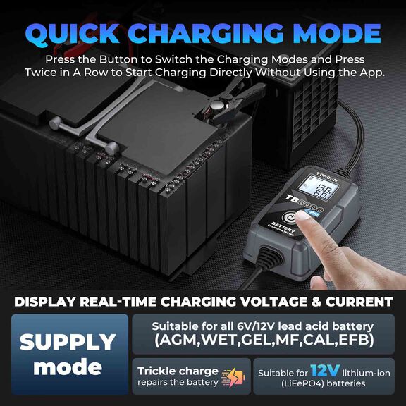 2-in-1 6A Battery Charger & Battery Tester with App image number 6