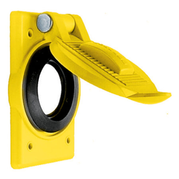Wallplates and Boxes, Weatherproof Covers, 1-Gang, 1) 1.70" Opening, Standard Size, Yellow Polycarbonate image number 1