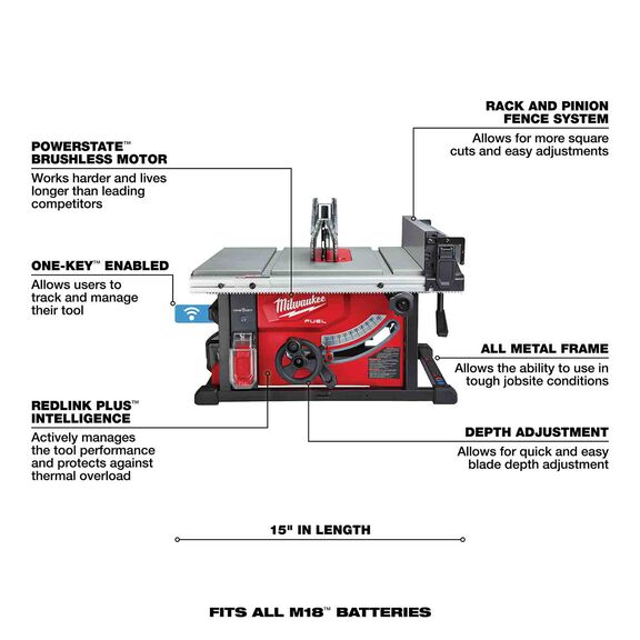 M18 FUEL&trade; 8 1/4" Table Saw with ONE-KEY&trade; Kit image number 1