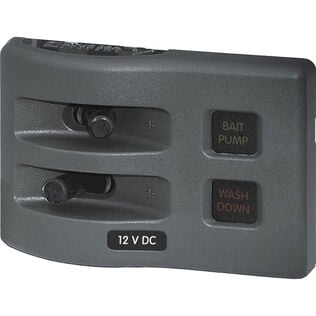 WeatherDeck&reg; 12V DC Waterproof Fuse Panel, 2-Position, Gray