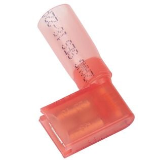 22-18 AWG Female Heat Shrink Flag Disconnects, Red, 25-Pack