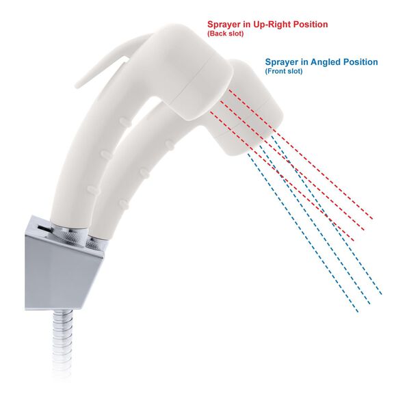 Trinidad 2H External Shower Mixer Small Warm White Sprayer, 6' Stainless Steel Hose Chrome/Warm White image number 4
