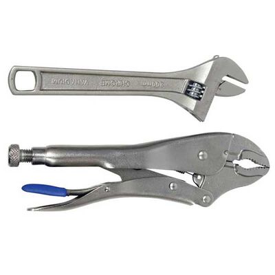8" Adjustable Wrench & 10" Locking Pliers Set