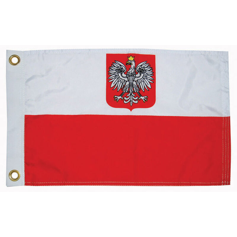 Poland Courtesy Flag with Eagle, 12" x 18" image number 0