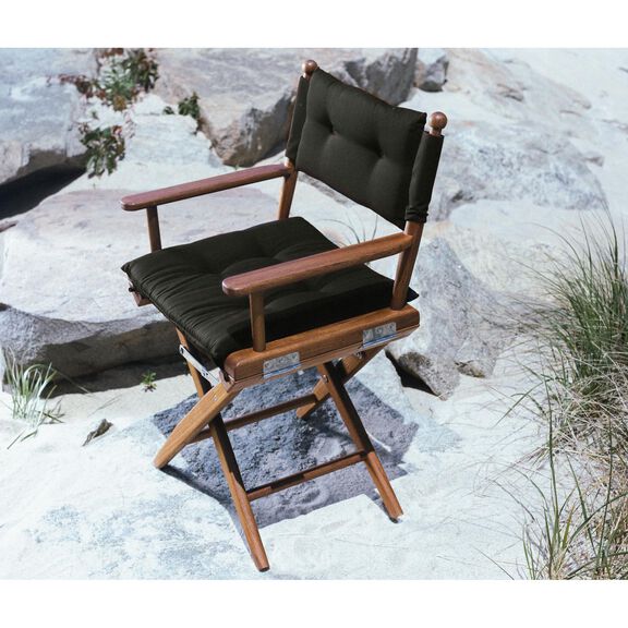 Premium Grade Teak Newport Folding Director's Chair with Black Sunbrella&reg; Fabric Seat Cushions image number 8