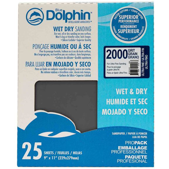 Wet/Dry Sandpaper Sheets, 2000 Grit, 25-Pack image number 0