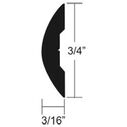 Aluminum Rub Rail  3/4"H x 3/16"W x 12'L, #5 Screws image number 0