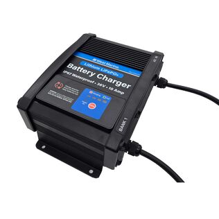 Mounted Marine Battery Charger, 36V, 10A, 1 Bank