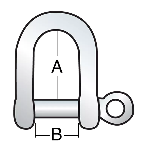 5mm Stainless Steel Open Shackle with 3/16" Pin image number 0