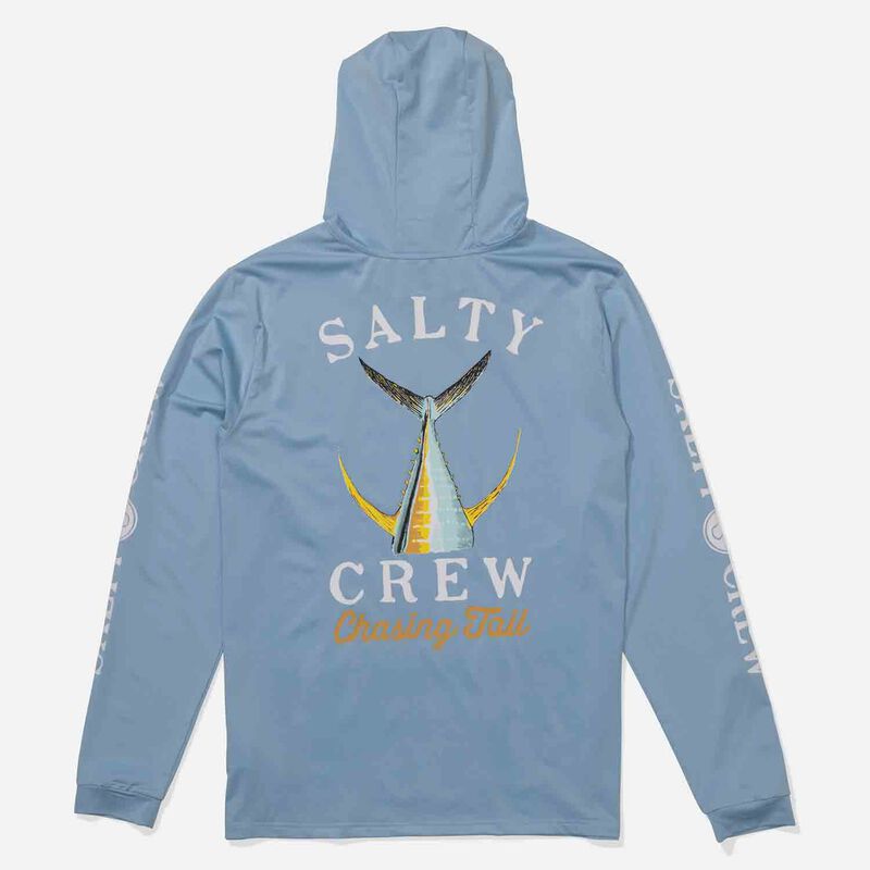 Salty Crew Men's Tailed Hooded Sun Shirt, in Clear Sky, Size Large | by West Marine