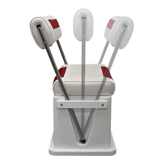Wise 8WD437-1906 Premium Swingback Cooler/Storage Seat, 62 Quart, White / Crimson Red image number 4