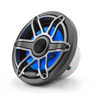 M6-650X-S-GmTi-i 6.5" Marine Coaxial Speakers, Gunmetal and Titanium Sport Grilles with RGB LED Lighting