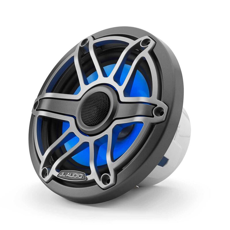M6-650X-S-GmTi-i 6.5" Marine Coaxial Speakers, Gunmetal and Titanium Sport Grilles with RGB LED Lighting image number 0