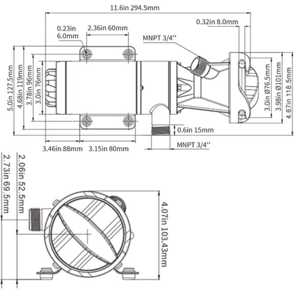 SEAFLO 03 Series 12V RV Macerator Pump 12 GPM with 3" RV Connector image number 1