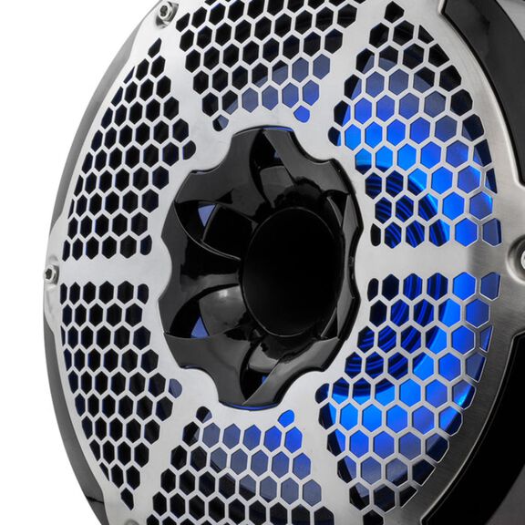 HYDRO 10" Neodymium Marine Tower Speakers with Built-in Passive Radiator, 1" Driver and RGB LED Light, 900 Watts, Red image number 1