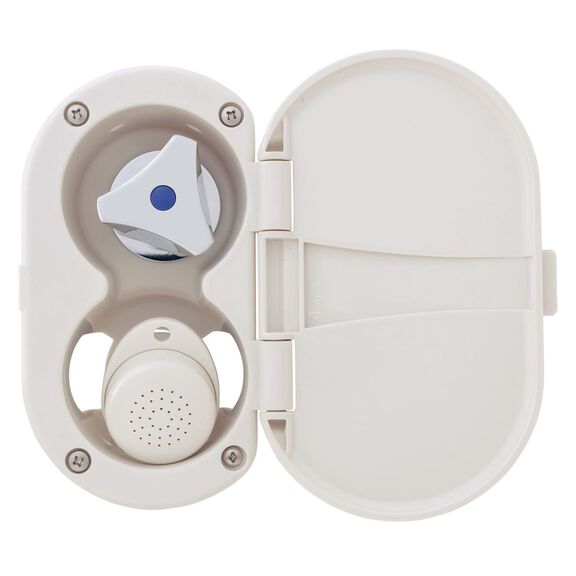 Trinidad Transom Shower Cold Only, Warm White Cup & Lid, Small Warm White Sprayer, 10' White Rubber Hose, Chrome Trinidad Handle image number 6