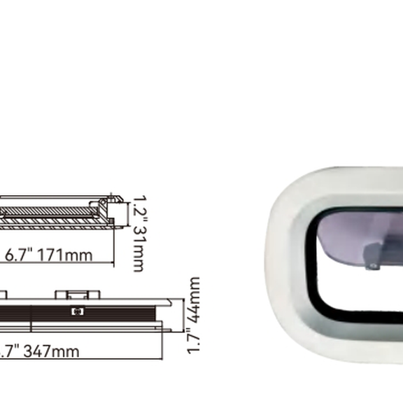 SEAFLO 05 Series Standard Rectangular Portlight SFP2-369-05 image number 0