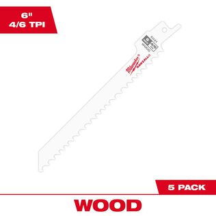 6" 4/6 TPI SAWZALL&reg; Blades, 5 Pack