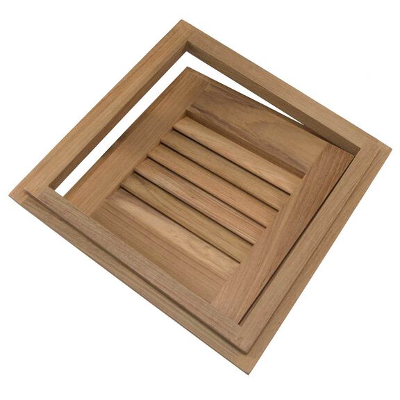 Right Hand Teak Louvered Door & Frame, 12" x 12" image number 4