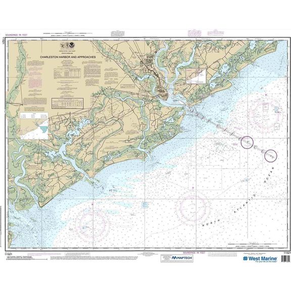 Maptech&reg; NOAA Recreational Waterproof Chart-Charleston Harbor and Approaches, 11521 image number 0